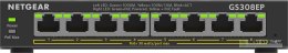 Switch Netgear GS308EP-100PES 8p PoE 62W (PoE+: 8p) Unmanaged Gigabit