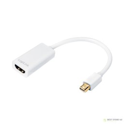 Adapter wideo Logilink | 19-pinowe HDMI typu A | żeńskie | Mini DisplayPort | męskie | białe | 0,1 m