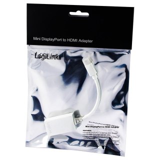Adapter wideo Logilink | 19-pinowe HDMI typu A | żeńskie | Mini DisplayPort | męskie | białe | 0,1 m