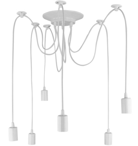 ZD74B Lampa sufitowa 6 ramion biała