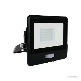Projektor LED V-TAC 20W SAMSUNG CHIP Czujnik Ruchu Czarny Z MUFĄ VT-128S-B 3000K 1510lm 5 Lat Gwarancji