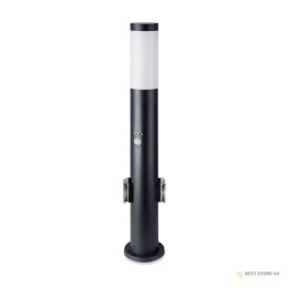 Słupek Ogrodowy V-TAC 60CM E27 Czarny Czujnik Ruchu Gniazda VT-838-60