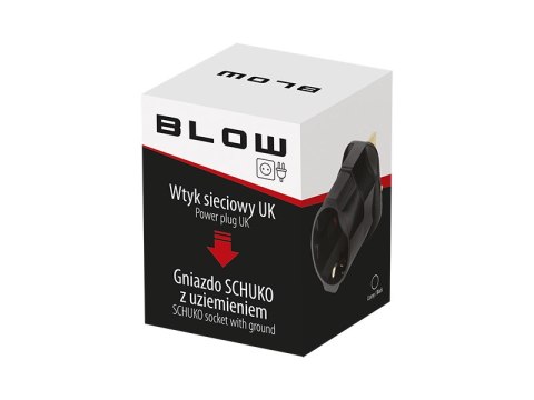 Wtyk sieciowy wtyk uk/gniazdo schuko + uziemieniem