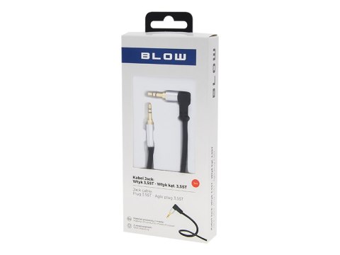 Przyłącze wtyk 3,5st-wtyk 3,5st 1m kątowy metal aux blister