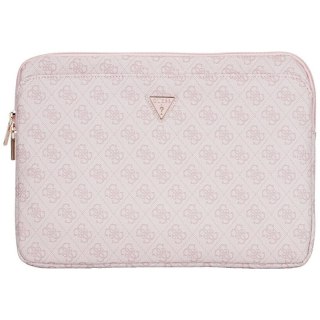 Guess 4G Zipper Pocket Triangle Logo Sleeve - Etui na notebooka 14" (różowy)
