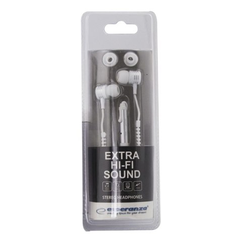 EH161W Esperanza słuchawki douszne zipper eh161w białe