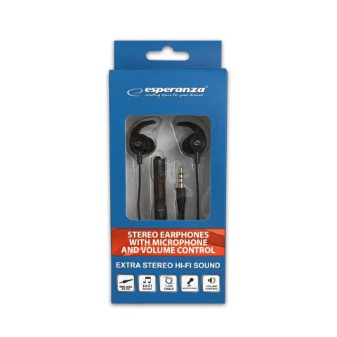 EH199K Esperanza słuchawki douszne z mikrofonem eh199 czarne