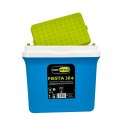 Lodówka turystyczna 29,5L KAMAI FIESTA na wkłady mrożące, błękitna z zieloną pokrywą i uchwytem