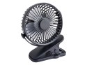 Stolní ventilátor s klipem 10cm USB + dobíjecí baterie černá