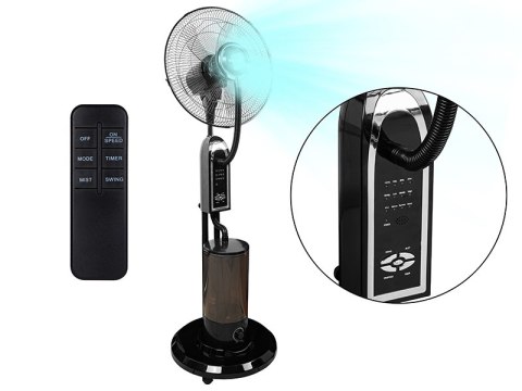 Wentylator stojący 16" 90w z funkcją mgiełki czarny