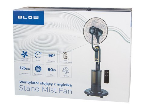 Wentylator stojący 16" 90w z funkcją mgiełki czarny