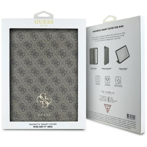 Guess Magnetic 4G Big Logo - Etui iPad Air 11" M3 (2025) / iPad Air 11" M2 (2024) (brązowy)