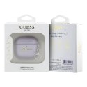 Guess Metallic Script Charm - Etui AirPods 4 (fioletowy)