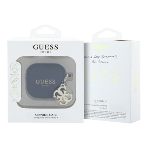 Guess Silicone 4G Charm - Etui AirPods 4 (czarny)