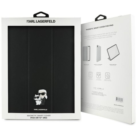 Karl Lagerfeld Book Cover Saffiano Magnetic Karl & Choupette - Etui iPad Air 13" M3 (2025) / iPad Air 13" M2 (2024) (czarny)