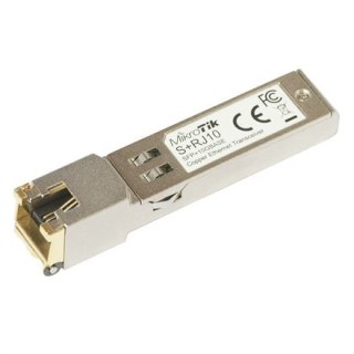 MikroTik S+RJ10 SFP+, miedź, RJ-45, 10/100/1000/10000 Mbit/s, maksymalny dystans transferu 200 m, kompatybilny tylko z przełączn