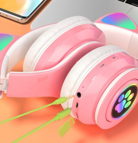 ZS7F Słuchawki bt 5.0 led czarne uszy