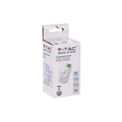 Czujnik mikrofalowy z funkcją ręcznej regulacji Biały V-TAC VT-8077