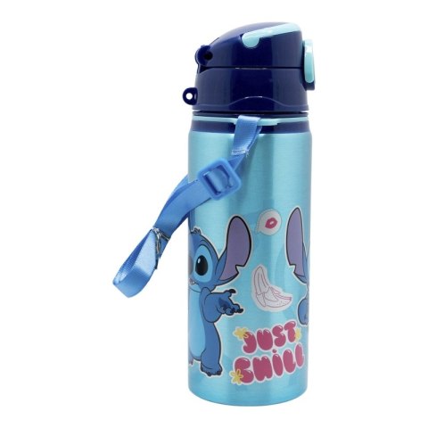 Disney Stitch - Bidon aluminiowy ze słomką i paskiem 730 ml