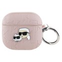 Karl Lagerfeld Monogram Karl & Choupette Head - Etui AirPods 4 (różowy)