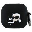Karl Lagerfeld Silicone Karl & Choupette Head 3D - Etui AirPods 4 (czarny)