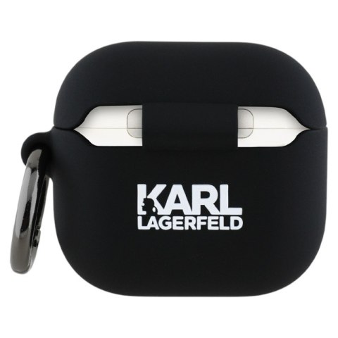 Karl Lagerfeld Silicone Karl & Choupette Head 3D - Etui AirPods 4 (czarny)