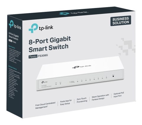 TP-Link Festa FS308G Zarządzany L2/L2+ Gigabit Ethernet (10/100/1000) Obsługa PoE Biały