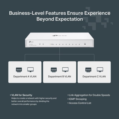 TP-Link Festa FS308G Zarządzany L2/L2+ Gigabit Ethernet (10/100/1000) Obsługa PoE Biały