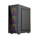 GEMBIRD OBUDOWA FORNAX 500 MIDI-TOWER (2X USB 3.1, 1X USB 2.0, HD AUDIO, SZKLANY PANEL BOCZNY, PODŚWIETLENIE ARGB) CZARNA