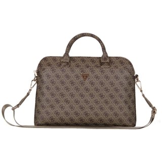 Guess 4G Zipper Pocket Triangle Logo - Torba na notebooka 15" (brązowy)