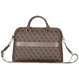 Guess 4G Zipper Pocket Triangle Logo - Torba na notebooka 15" (brązowy)