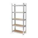 Regał metalowy magazynowy 150x70x30 srebrny Rebel
