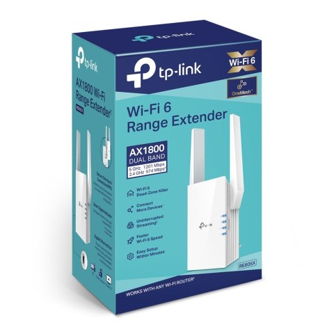 TP-LINK RE605X przedłużacz sieciowy Biały 1000 Mbit/s