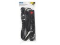 Mains extension cable pr-570wsp 5-sockets with grounding + switch 2m black 3x1.5mm