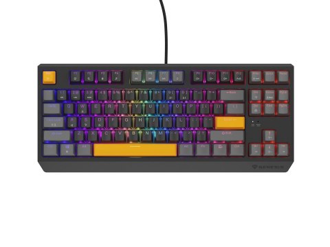 GENESIS Thor 230 TKL klawiatura Gaming USB + RF Wireless + Bluetooth QWERTY Czarny, Szary, Pomarańczowy