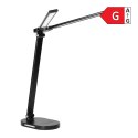 ERGO LED, lampka biurkowa z ładowarką USB, 8W, 400lm, 3000-4000-6000K, zmiana barwy światła, funkcja ściemniania, czarna