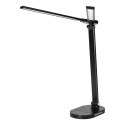 ERGO LED, lampka biurkowa z ładowarką USB, 8W, 400lm, 3000-4000-6000K, zmiana barwy światła, funkcja ściemniania, czarna