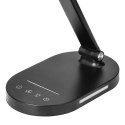 ERGO LED, lampka biurkowa z ładowarką USB, 8W, 400lm, 3000-4000-6000K, zmiana barwy światła, funkcja ściemniania, czarna