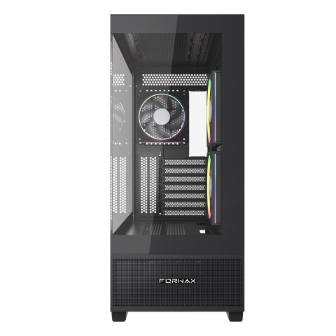 GEMBIRD OBUDOWA FORNAX X550 AQUARIUM MIDI-TOWER (2X USB 3.1, 1X USB TYPE-C) 3X FAN, CZARNA