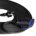 Przedłużacz warsztatowy bryzgoszczelny IP44, 1x2P+Z 20m,kabel gumowy olejoodporny H07RN-F 3x1,5mm?, 230VAC/16A, schuko