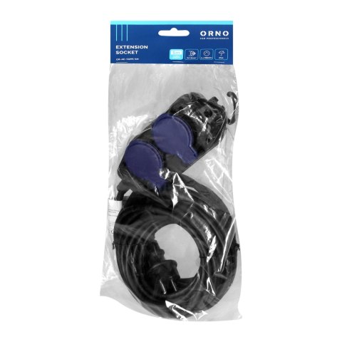 Przedłużacz warsztatowy bryzgoszczelny IP44, 4 gniazda (2+2) 2P+Z, IP44, przewód gumowy, H05RR-F 3x1,5mm?, długość 5m