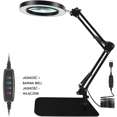 ZD141 Lampka lupa kosmetyczna biurkowa