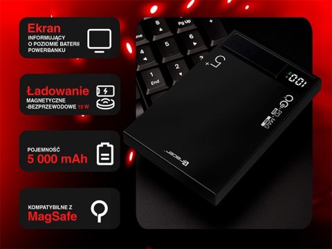 Power bank TRACER AirMag1 5000mAh PD20W+15W Mag