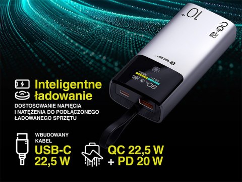 Power bank TRACER Comet 10000mAh screen PD+QC