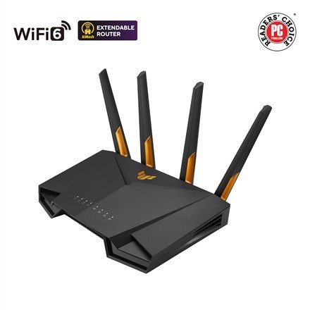 ASUS TUF Gaming AX3000 V2 router bezprzewodowy Gigabit Ethernet Dual-band (2.4 GHz/5 GHz) Czarny, Pomarańczowy
