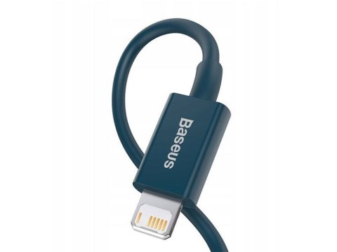 BASEUS Kabel USB Lightning iPhone Superior Series, 2.4A, 1m (niebieski) CALYS-A03