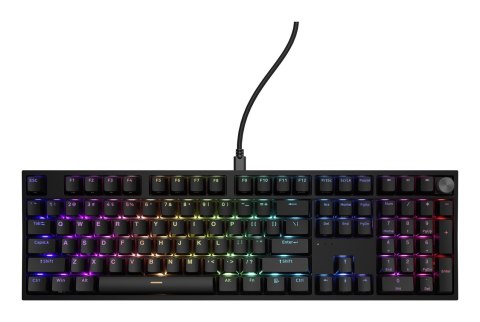 KLAWIATURA DLA GRACZY GENESIS THOR 404 US PODŚWIETLENIE RGB MECHANICZNA CZARNA GATERON YELLOW PRO