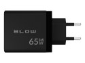 Ładowarka sieciowa gniazdo usb + usb-cx2 pd 65w gan czarna