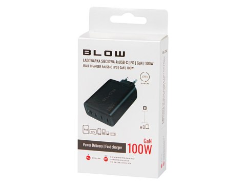 Ładowarka sieciowa gniazdo usb-cx4 pd 100w gan czarna