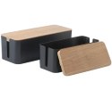 AG381D Organizer na kable listwy czarny